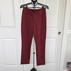 CAbi #4999 KIT PANT Red Checkered Ankle Pants FALL 2025 HOLIDAY NEW ARRIVAL